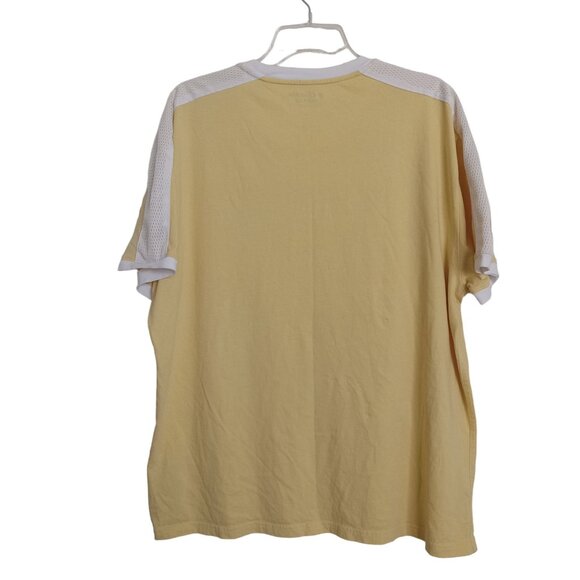 Calvin Klein Jeans Mens Yellow Tee W/ White Mesh Accents XXL Short Sleeve Casual - Picture 2 of 11